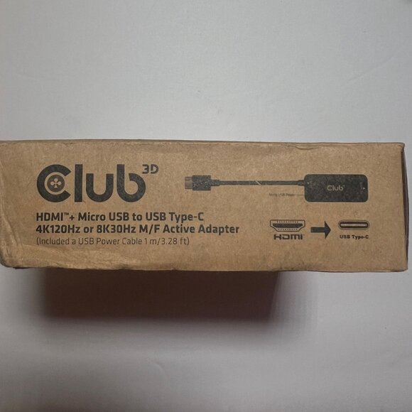 Club 3D HDMI + Micro USB To USB Type-C 4K120Hz/8K30Hz M/F Active Adapter - Picture 2 of 2